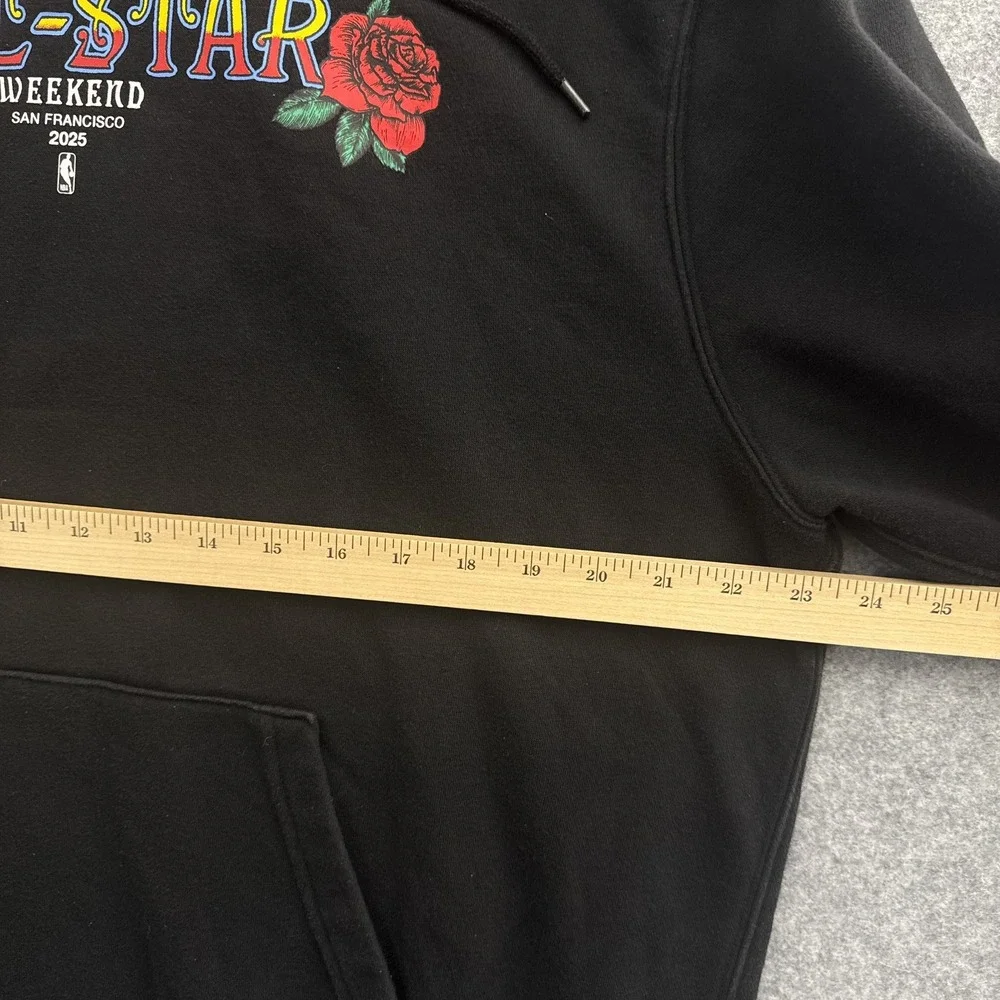 Nike NBA All-Star Weekend 2025 San Francisco Hoodie Black Mens Rose Graphic Sz L
